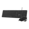 SUBBLIM Business Slim Noir Filaire USB à membrane Clavier et souris silencieux