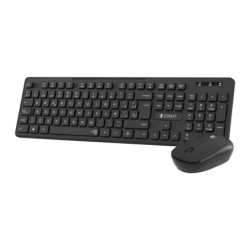 SUBBLIM Business Slim Noir 2,4G à membrane espagnol Clavier et souris silencieux sans fil