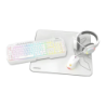 Pack Gaming Krom Kenta 4 en 1 USB Filaire Membrane 104 Touches 7200 DPI Blanc RGB Clavier et souris