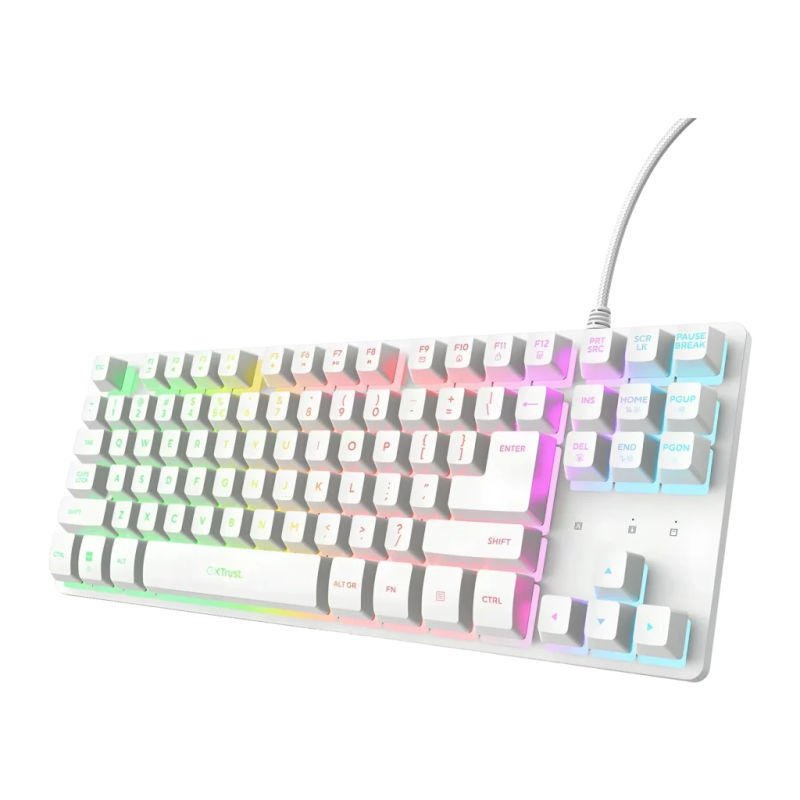 Trust GXT 833W Thado TKL RGB Blanc Clavier gaming mécanique
