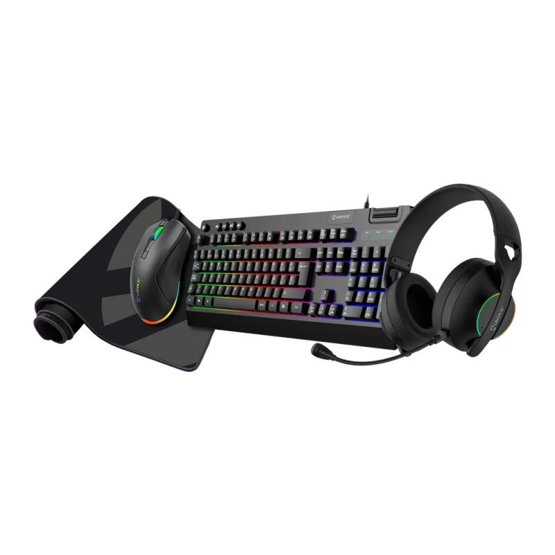 Pack Gaming UNYKAch NOVA 4 en 1 7200 DPI RGB Microphone Boom Noir