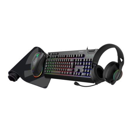 Pack Gaming UNYKAch NOVA 4 en 1 7200 DPI RGB Microphone Boom Noir