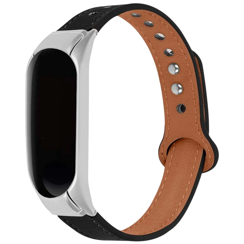 Bracelet Xiaomi Mi Smart Band 6 / Mi Band 5 / Amazfit Band 5 Cuir Clip Noir
