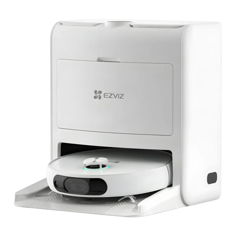 EZVIZ RS2 Blanc 4000Pa LiDAR lavage vidage automatique 220 min 5200mAh compatible avec Alexa Robot aspirateur
