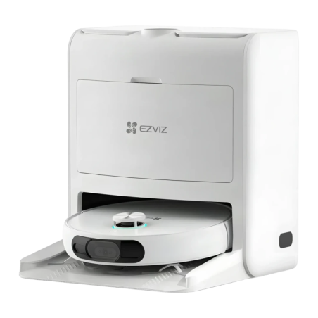 EZVIZ RS2 Blanc 4000Pa LiDAR lavage vidage automatique 220 min 5200mAh compatible avec Alexa Robot aspirateur