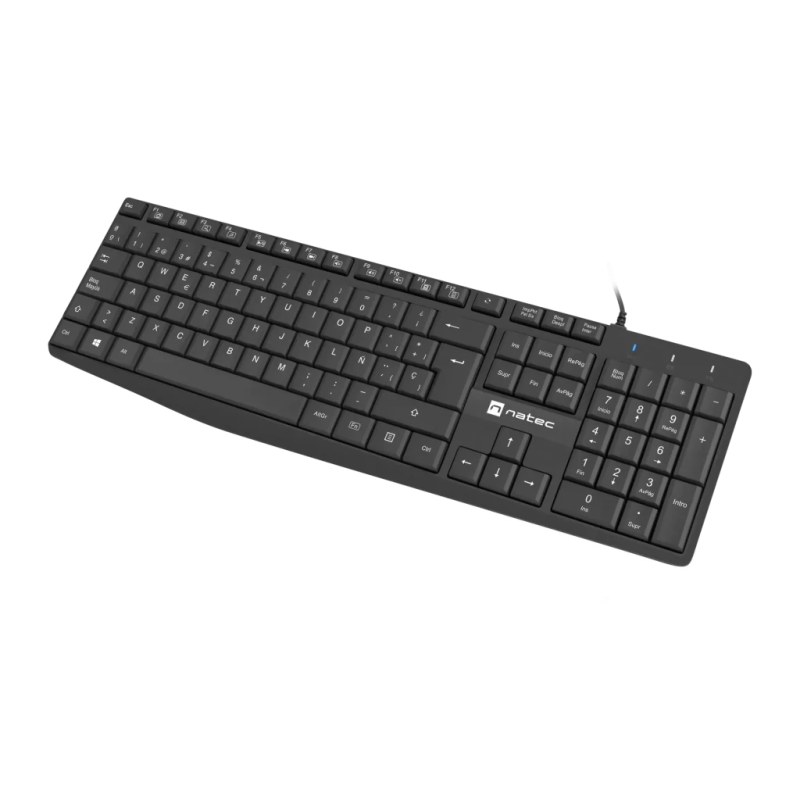 Natec Nautilus Noir Filaire USB Espagnol QWERTY NKL-1948 à membrane Clavier