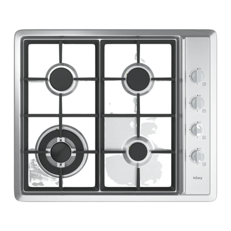 Table de cuisson gaz Iseasy 7,8 kW Argent MGBS-604D