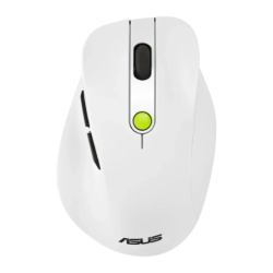 ASUS MD105 Blanc/Vert RF/Bluetooth 2400 DPI 5 boutons 2,4GHz 66 g Souris ergonomique sans fil