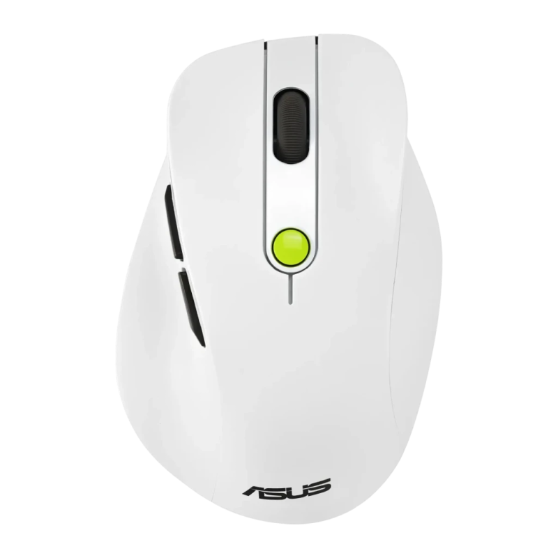 ASUS MD105 Blanc/Vert RF/Bluetooth 2400 DPI 5 boutons 2,4GHz 66 g Souris ergonomique sans fil