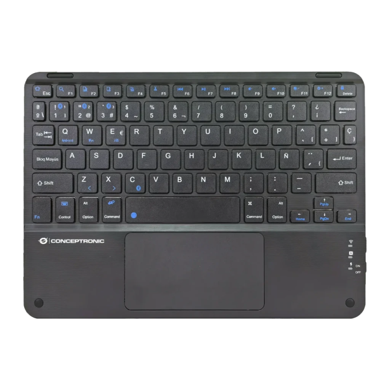 Conceptronic Noir Bluetooth 5.4 QWERTY Espagnol TOBIN01BES TKL Clavier sans fil