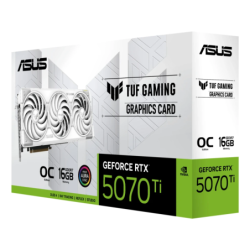 ASUS TUF Gaming GeForce RTX 5070 Ti OC 16GB GDDR7 Blanc 3 ventilateurs HDMI 2.1 3 DisplayPort Carte graphique