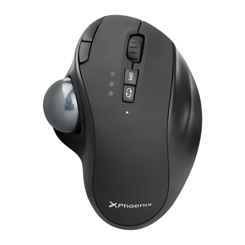 Trackball Phoenix Ergo T1 Noir Bluetooth + USB 2,4GHz 7 boutons Souris sans fil