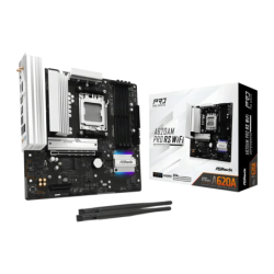 ASRock A620AM Pro RS WiFi AMD A620 AM5 DDR5 Micro ATX Noir 2,5G Ethernet 3 emplacements M.2 Carte mère