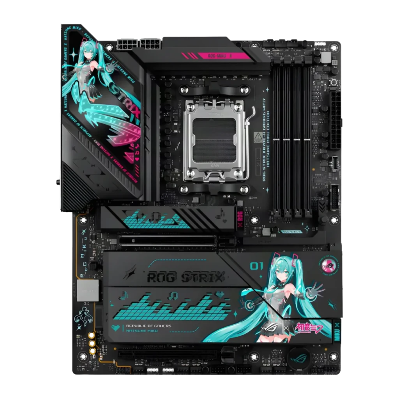 ASUS ROG Strix X870E-H Gaming WiFi 7 Hatsune Miku Edition AMD AM5 Noir DDR5 ATX 4 emplacements M.2 Carte mère
