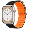 Bracelet Apple Watch 42/44/45/49mm Wave Noir+Orange