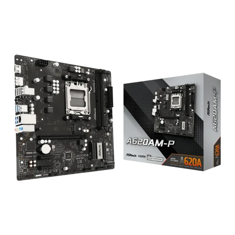 ASRock A620AM-P AMD A620 AM5 DDR5 Micro ATX Noir Carte mère