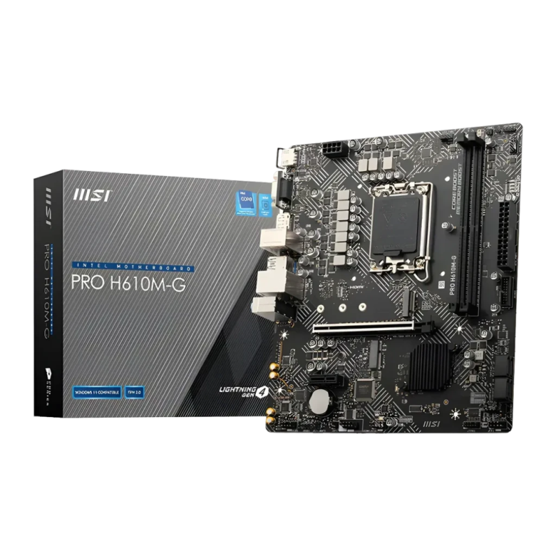 MSI PRO H610M-G DDR5 Intel H610 LGA1700 mATX Noir Carte mère