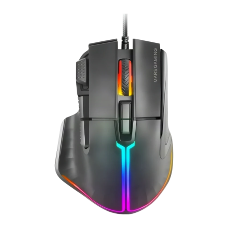 Mars Gaming MM-XT Câble tressé 1,55m 12800 DPI RGB Noir 9 boutons USB 123 g Souris
