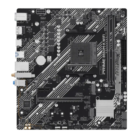 ASUS PRIME B550M-K WiFi B550 AM4 DDR4 mATX Noir 2 emplacements M.2 Carte mère