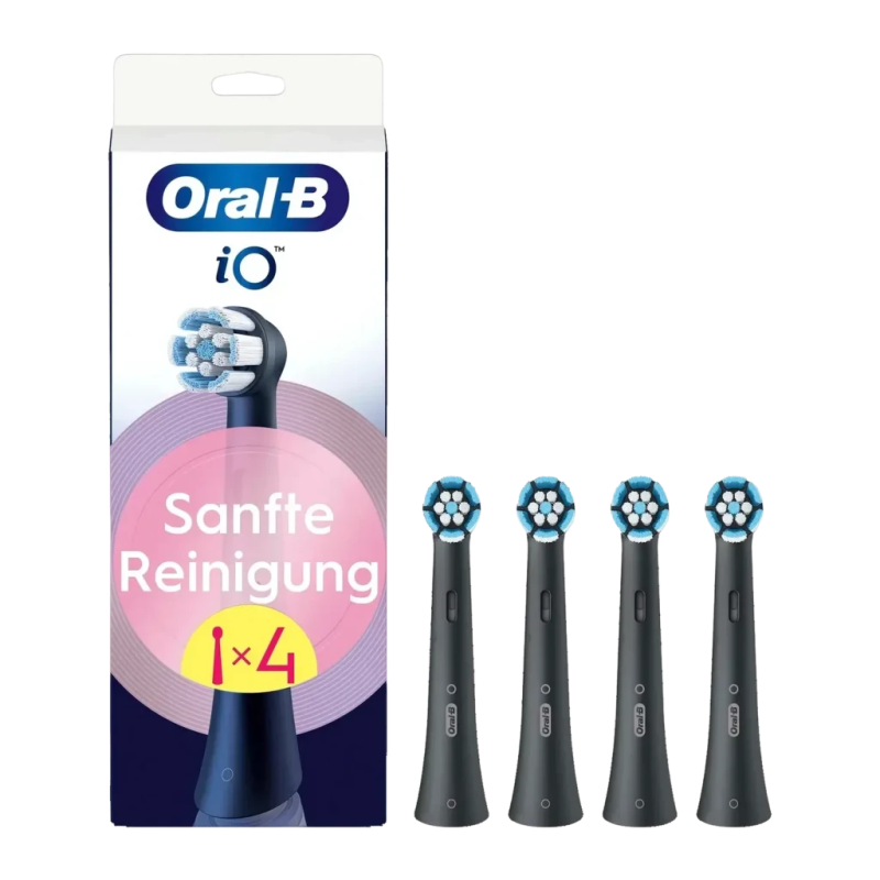 Têtes Oral-B iO Gentle Clean Pack 4 Unités Soies douces 4000 filaments Noir