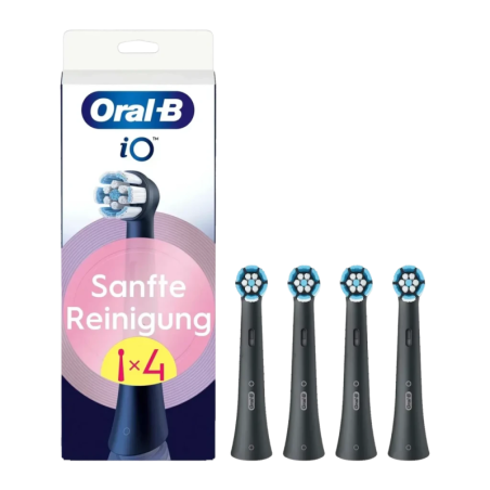 Têtes Oral-B iO Gentle Clean Pack 4 Unités Soies douces 4000 filaments Noir