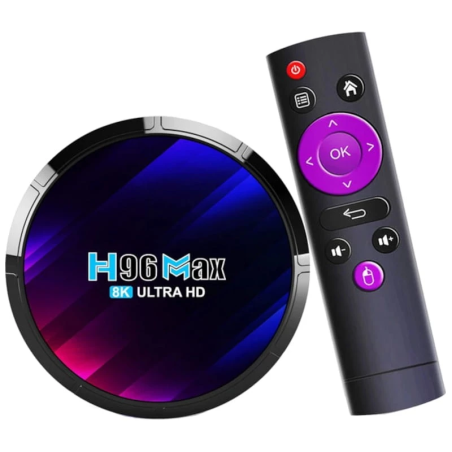 H96 Max RK3528 4Go/32Go Noir Android 13 4K WiFi 6 Bluetooth Gigabit TV Box
