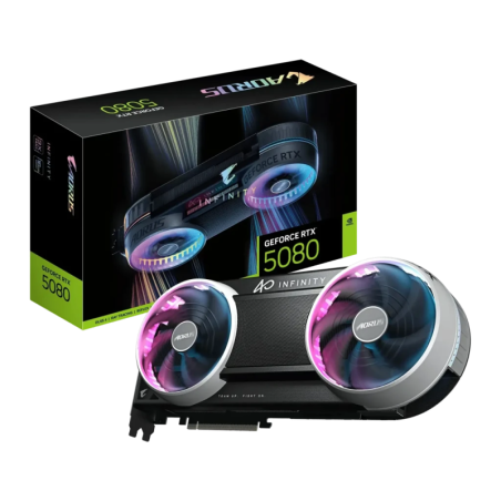 Gigabyte AORUS GeForce RTX 5080 Infinity 16GB GDDR7 Noir 3 ventilateurs HDMI 2.1 3 DisplayPort Carte graphique
