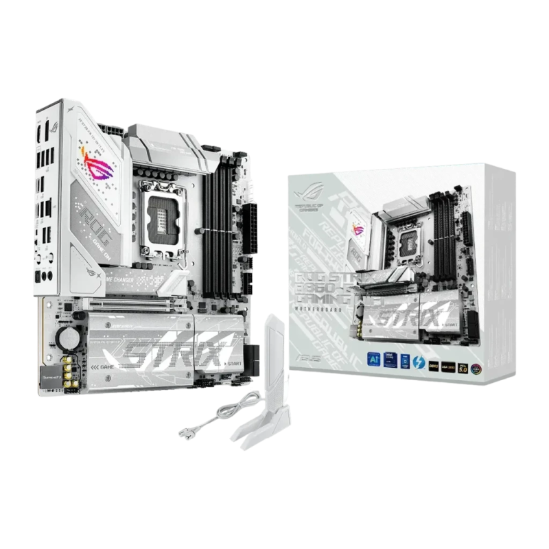 ASUS ROG Strix B860-G Gaming WiFi DDR5 Intel LGA1851 mATX Blanc 2,5G Ethernet 4 emplacements M.2 Carte mère