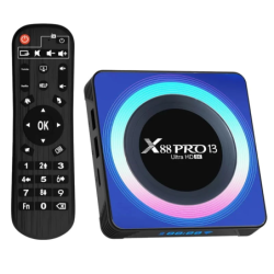 X88 PRO 13 Boîtier Acrylique 4Go/64Go Android 13 4K WiFi 6 Bluetooth RK3528 TV Box