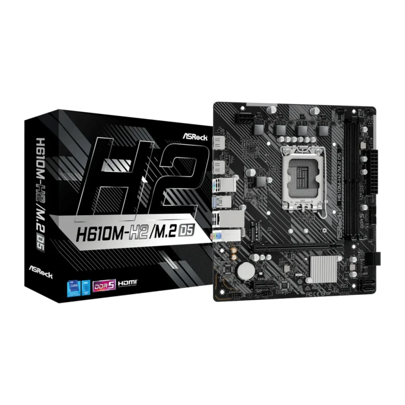 ASRock D5 Intel H610 LGA1700 DDR5 Micro ATX Noir H610M-H2/M.2 Carte mère