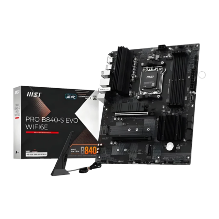 MSI PRO B840-S EVO WiFi 6E AMD AM5 DDR5 ATX Noir 2 emplacements M.2 Carte mère