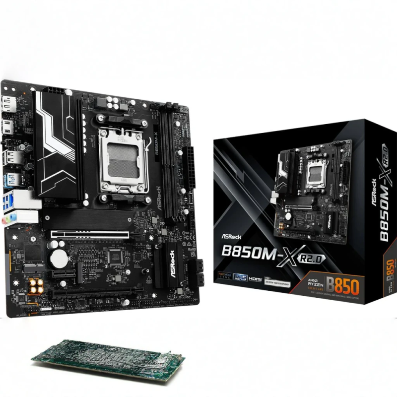 ASRock B850M-X R2.0 AMD B850 AM5 DDR5 Micro ATX 2.5GbE Noir 2,5G Ethernet 2 emplacements M.2 Carte mère