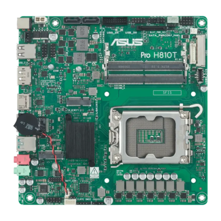 ASUS Pro H810T-CSM Intel H810 LGA1851 DDR5 Thin Mini-ITX Gigabit Ethernet Vert Carte mère