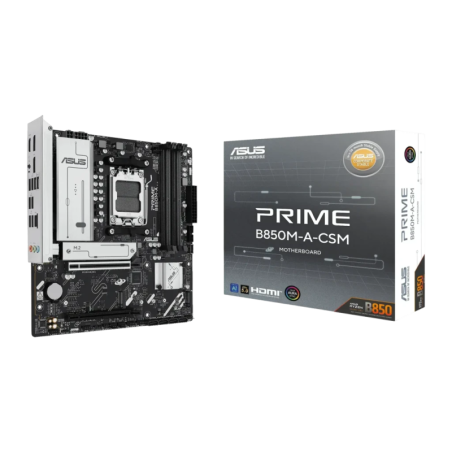 ASUS Prime B850M-A CSM AMD B850 AM5 DDR5 mATX Sans WiFi Gris 2,5G Ethernet 3 emplacements M.2 Carte mère
