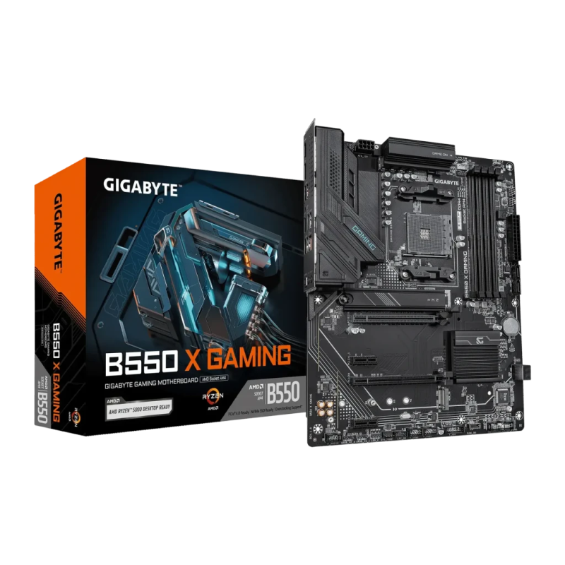Gigabyte B550 X Gaming AMD AM4 DDR4 ATX Sans WiFi Marron 2,5G Ethernet 2 emplacements M.2 Carte mère