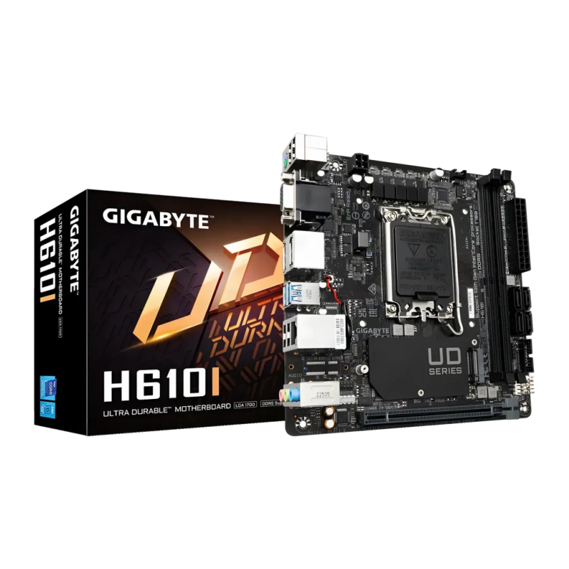 Gigabyte H610I DDR5 Mini-ITX LGA1700 Intel H610 Sans WiFi Noir Carte mère