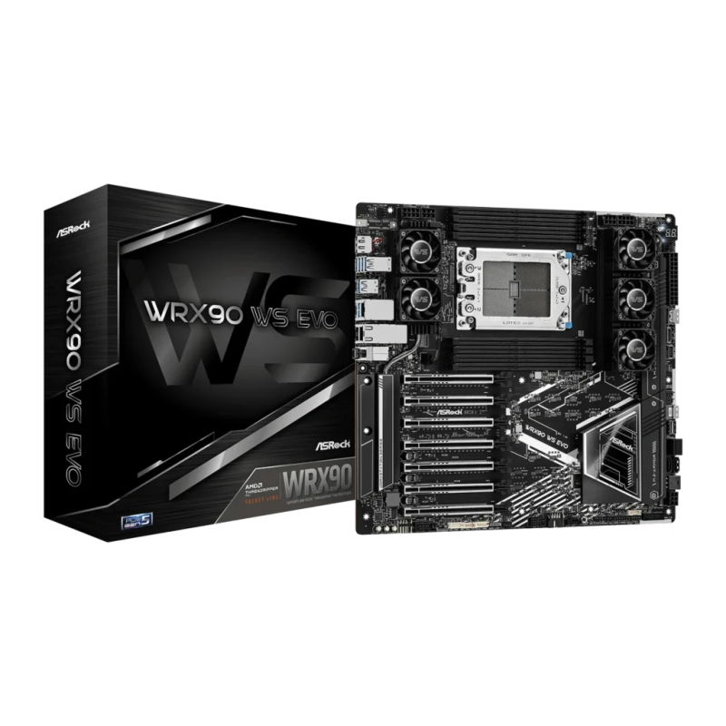 ASRock WRX90 WS EVO DDR5 Socket sTR5 SSI EEB Sans WiFi Noir 2 emplacements M.2 Carte mère