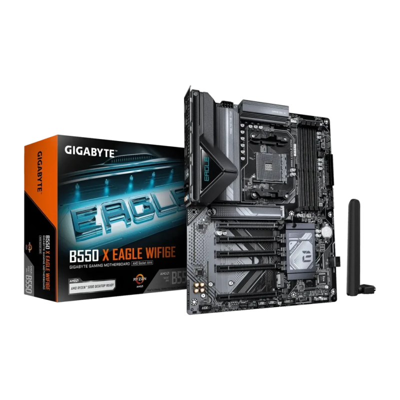 Gigabyte B550 X Eagle WiFi 6E AMD AM4 DDR4 ATX Marron 2,5G Ethernet 2 emplacements M.2 Carte mère