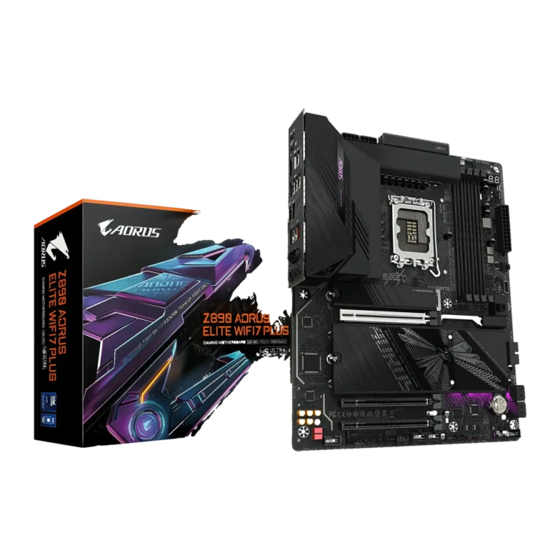 Gigabyte Z890 AORUS Elite WIFI7 Plus Intel LGA1851 DDR5 ATX WiFi 7 Noir 4 emplacements M.2 Carte mère