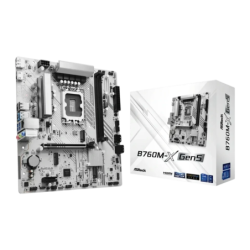 ASRock B760M-X Gen5 Intel B760 LGA 1700 DDR5 mATX 2.5GbE Blanc 2,5G Ethernet 2 emplacements M.2 Carte mère