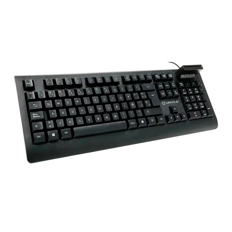 UNYKAch KB918 Smartcard DNIe Membrane Espagnol Complet 100% Noir Clavier