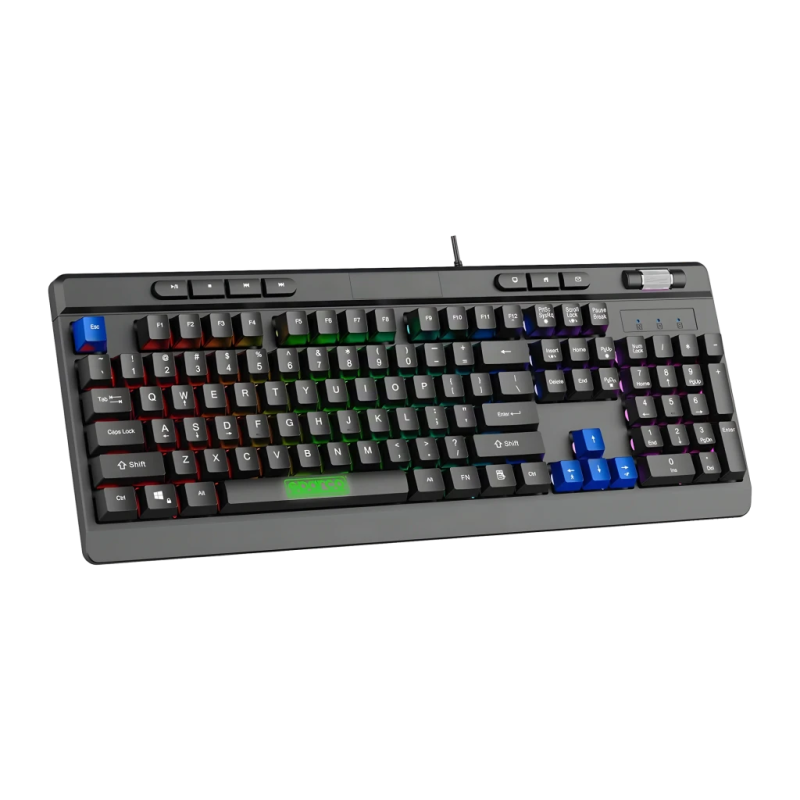 Sparco Stealth Membrane RGB Espagnol Noir Clavier