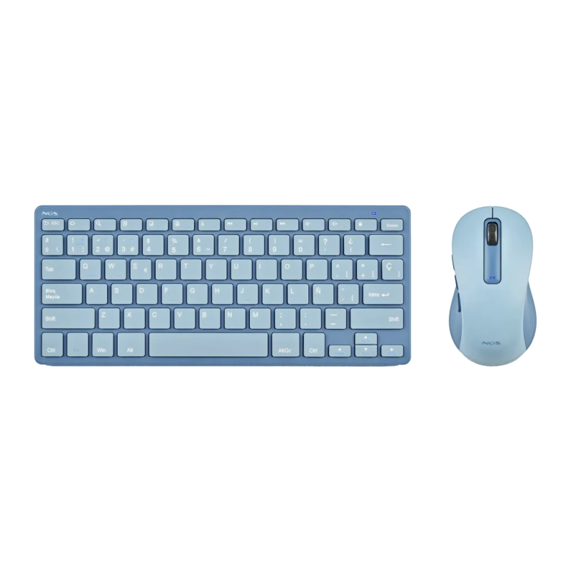 NGS Fantasy Kit Bleu Espagnol Bluetooth + 2,4GHz Clavier et souris sans fil