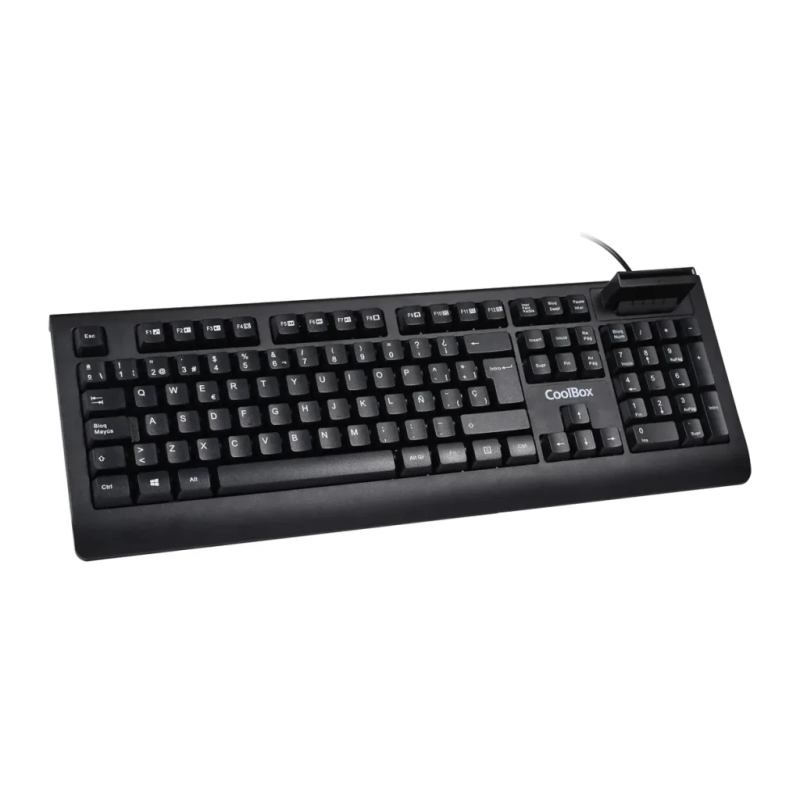 CoolBox Noir USB avec câble 1,5m Lecteur DNIe intégré COO-TEC04DNI V4 à membrane Clavier