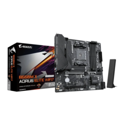 Gigabyte B550M X Aorus Elite WiFi 7 AMD B550 AM4 DDR4 Micro-ATX Noir 2,5G Ethernet 4 emplacements M.2 Carte mère
