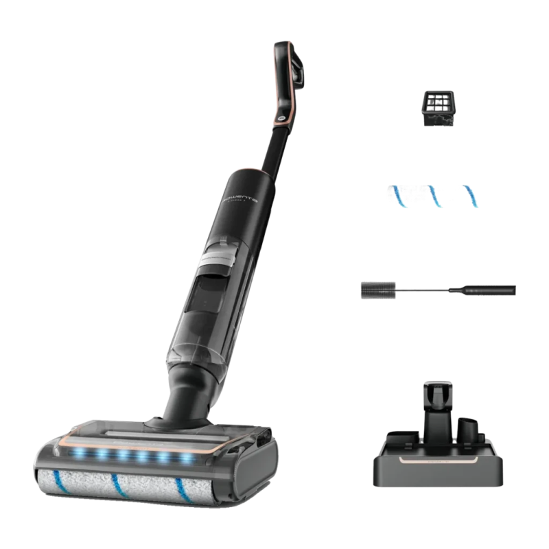Rowenta X-Clean 7 Sec et Humide GZ5736E0 Noir/Rose 50 min sans fil Aspirateur balai