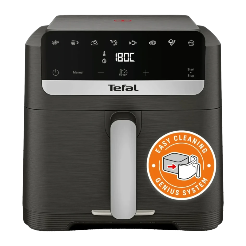 Tefal Easy Fry Mega Compact 7,5L 8 programmes Noir/Argent EY866HE1 écran tactile Friteuse à air