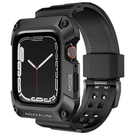 Nillkin Housse+Bracelet DynaGuard Apple Watch 45mm Noir - Compatible avec Apple Watch 7/8