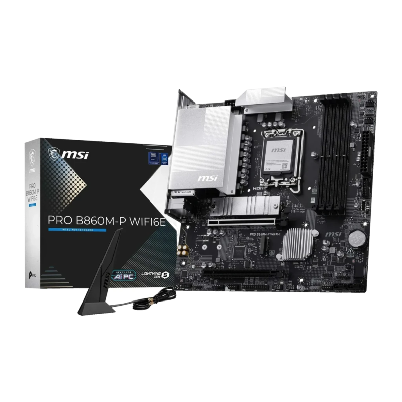 MSI PRO B860M-P WiFi 6E Intel B860 LGA1851 DDR5 mATX Noir 2 emplacements M.2 Carte mère