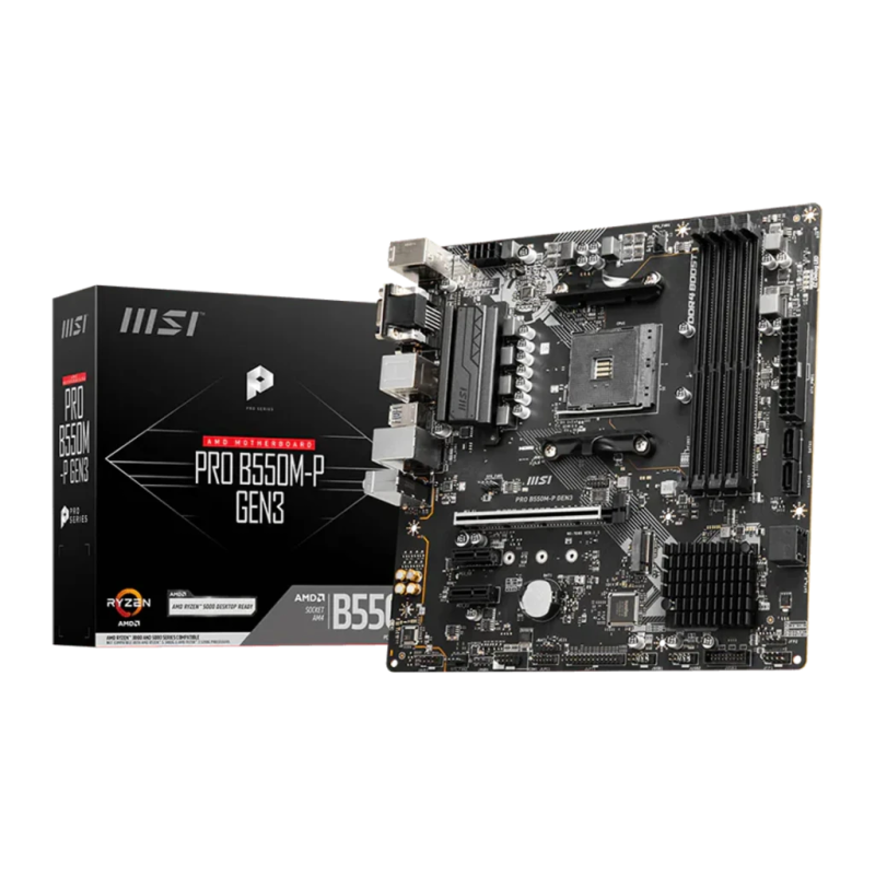 MSI PRO B550M-P WiFi6E B550 AM4 DDR4 Micro-ATX WiFi 6E Noir Carte mère